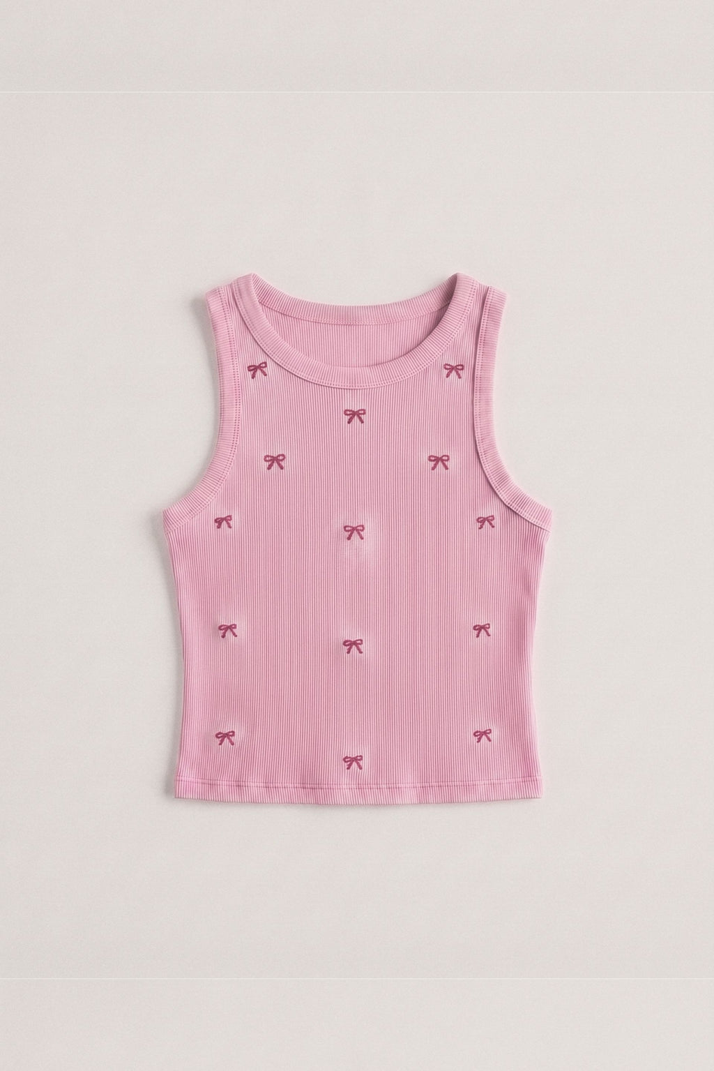 Bubblegum Bow Struck Ribbed Tank 🎀