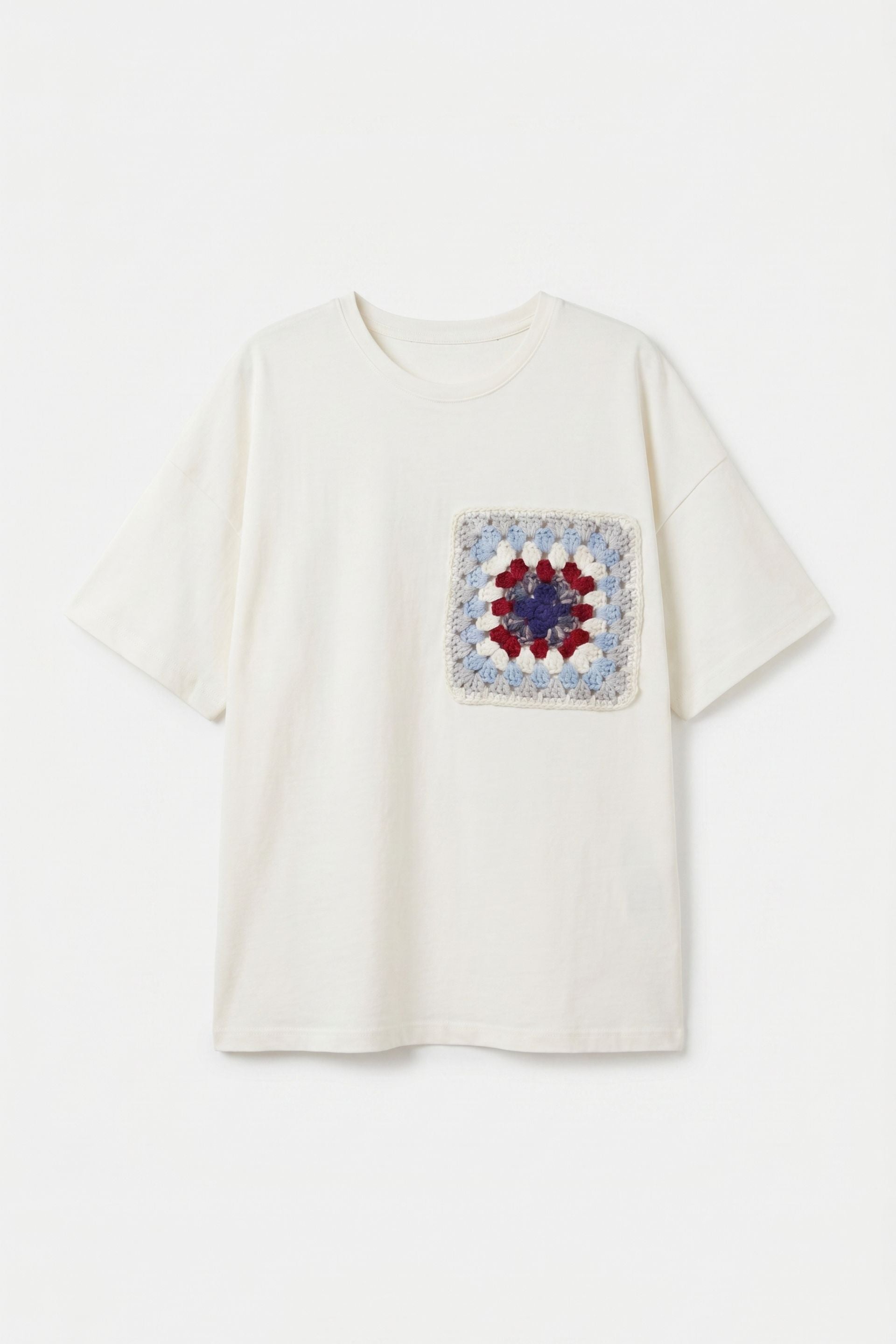 Eclectic Grandpa Crochet Pocket Oversized Tee 📻🧶