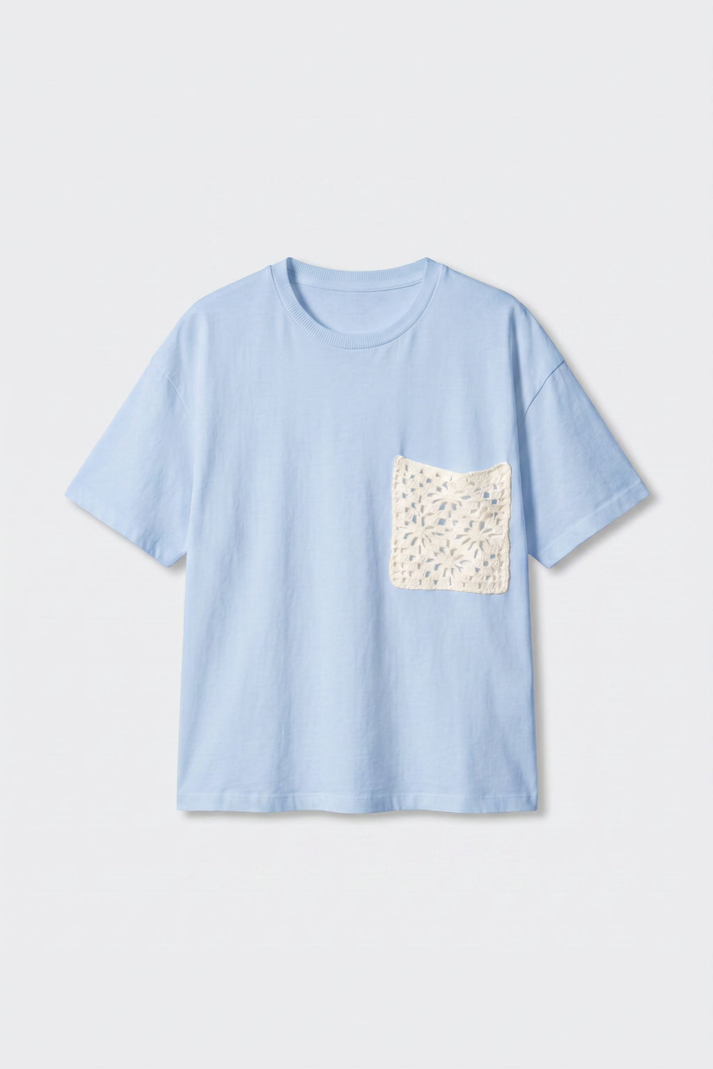 Daydream Crochet Pocket Oversized Tee ☁️🦋