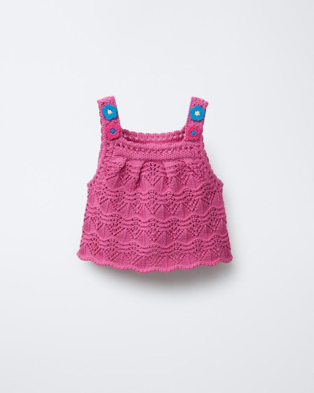 Pink Flower Strap Crochet Top