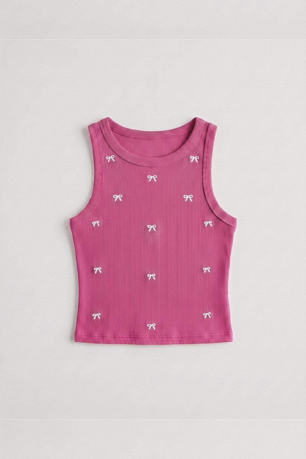 Orchid Bow Struck Ribbed Tank 🎀