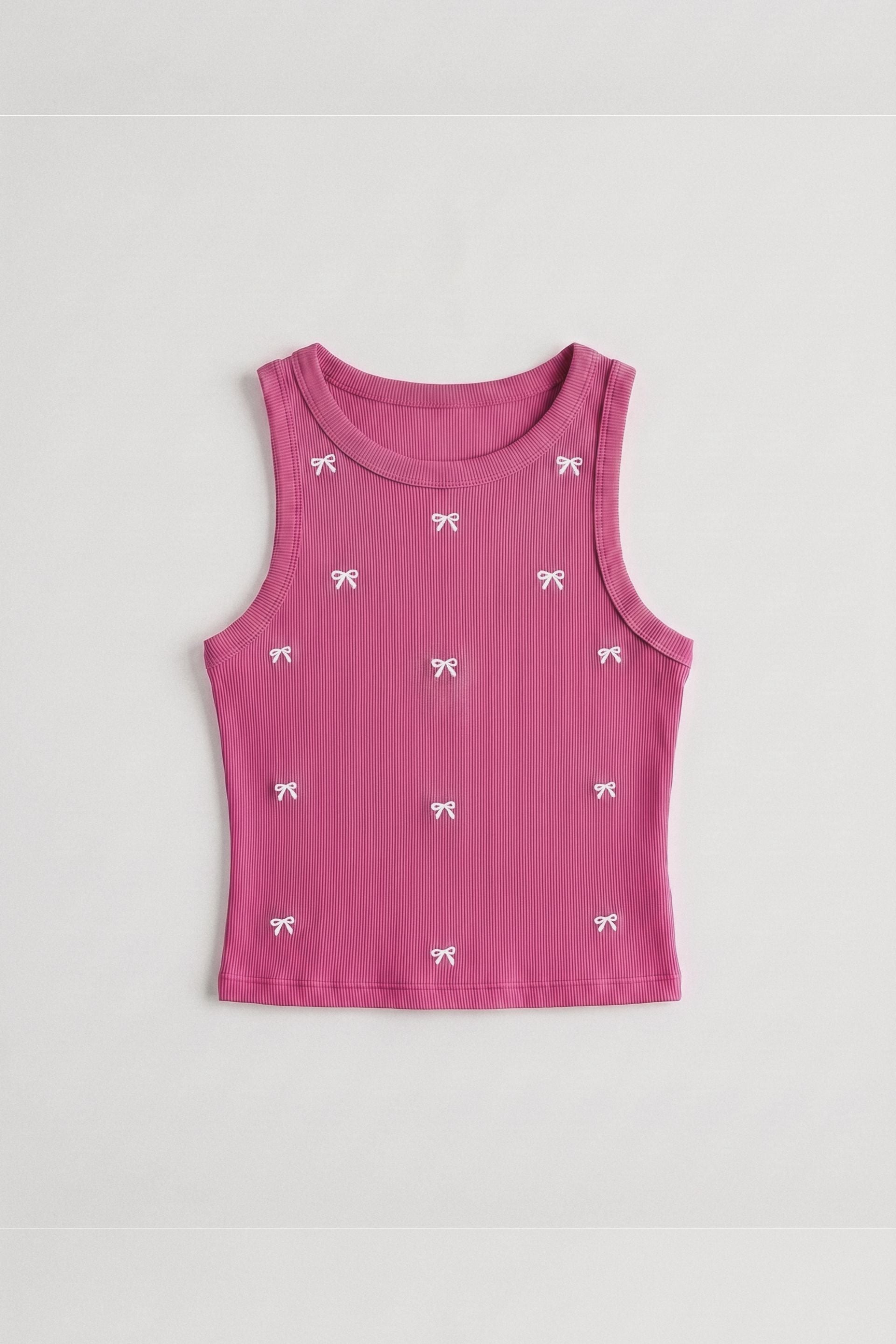 Orchid Bow Struck Ribbed Tank 🎀