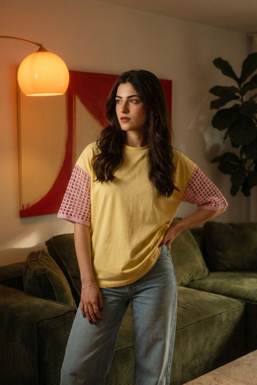 Lemonade Mesh Sleeve Tee