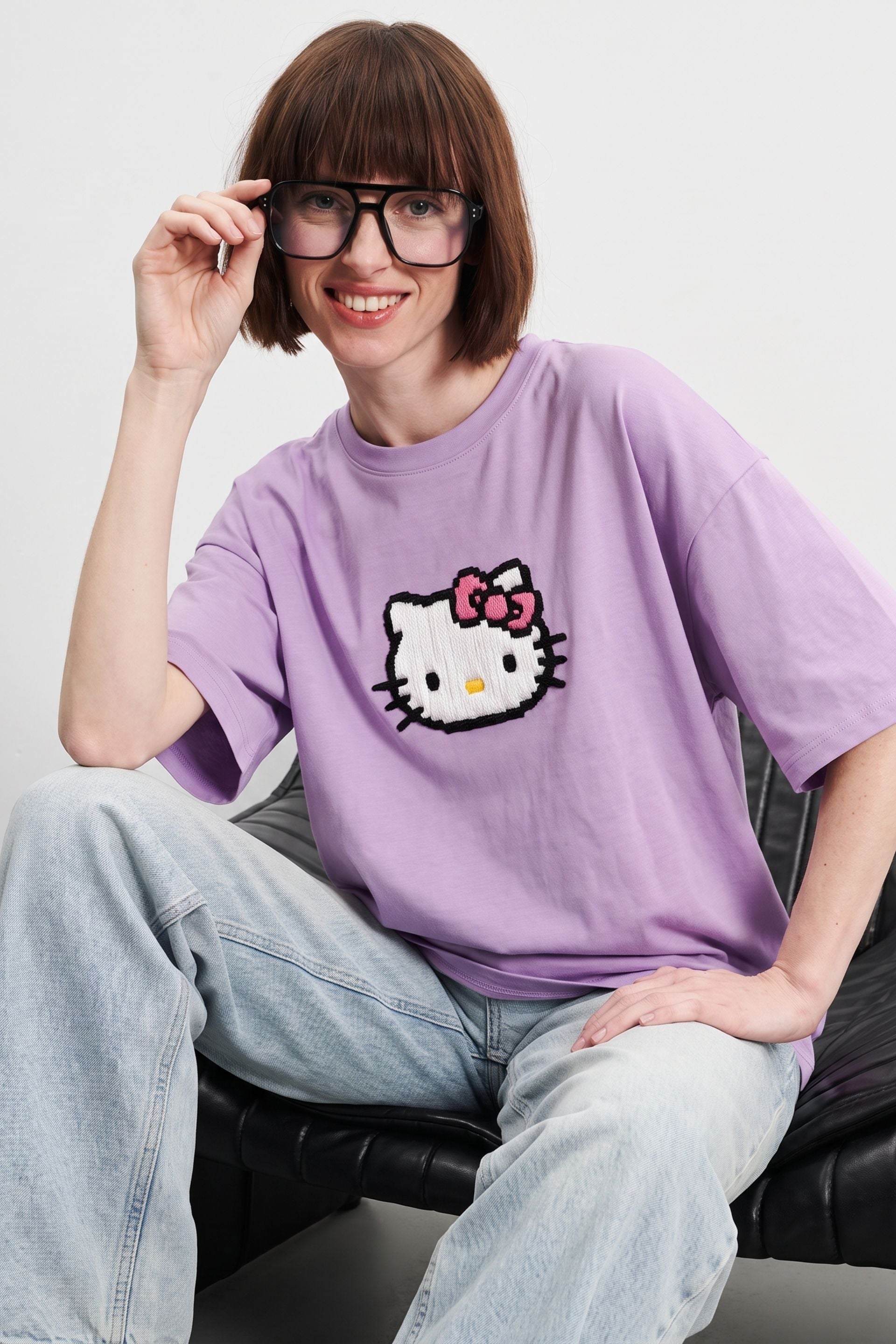 Lilac Kitty Bow Tee 🎀🐾