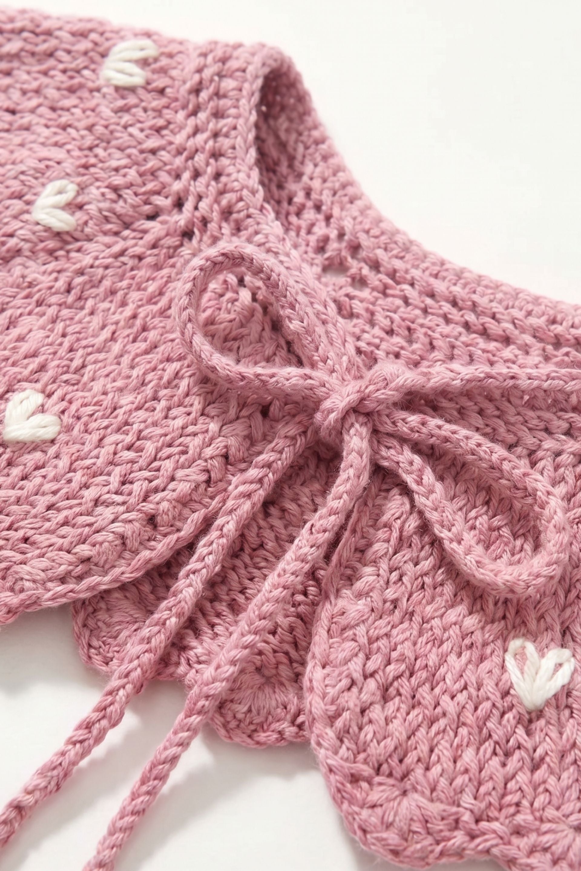 Dusty Pink Heart Collar 🎀🤍