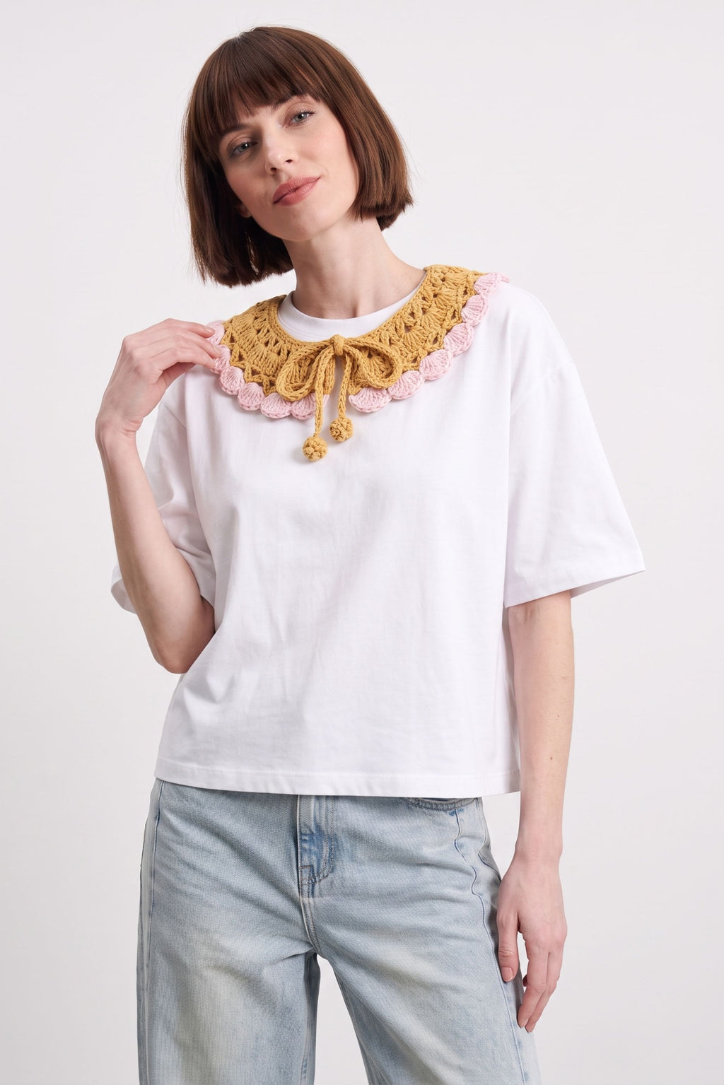 Mustard Shell Crotchet Collar 🌼