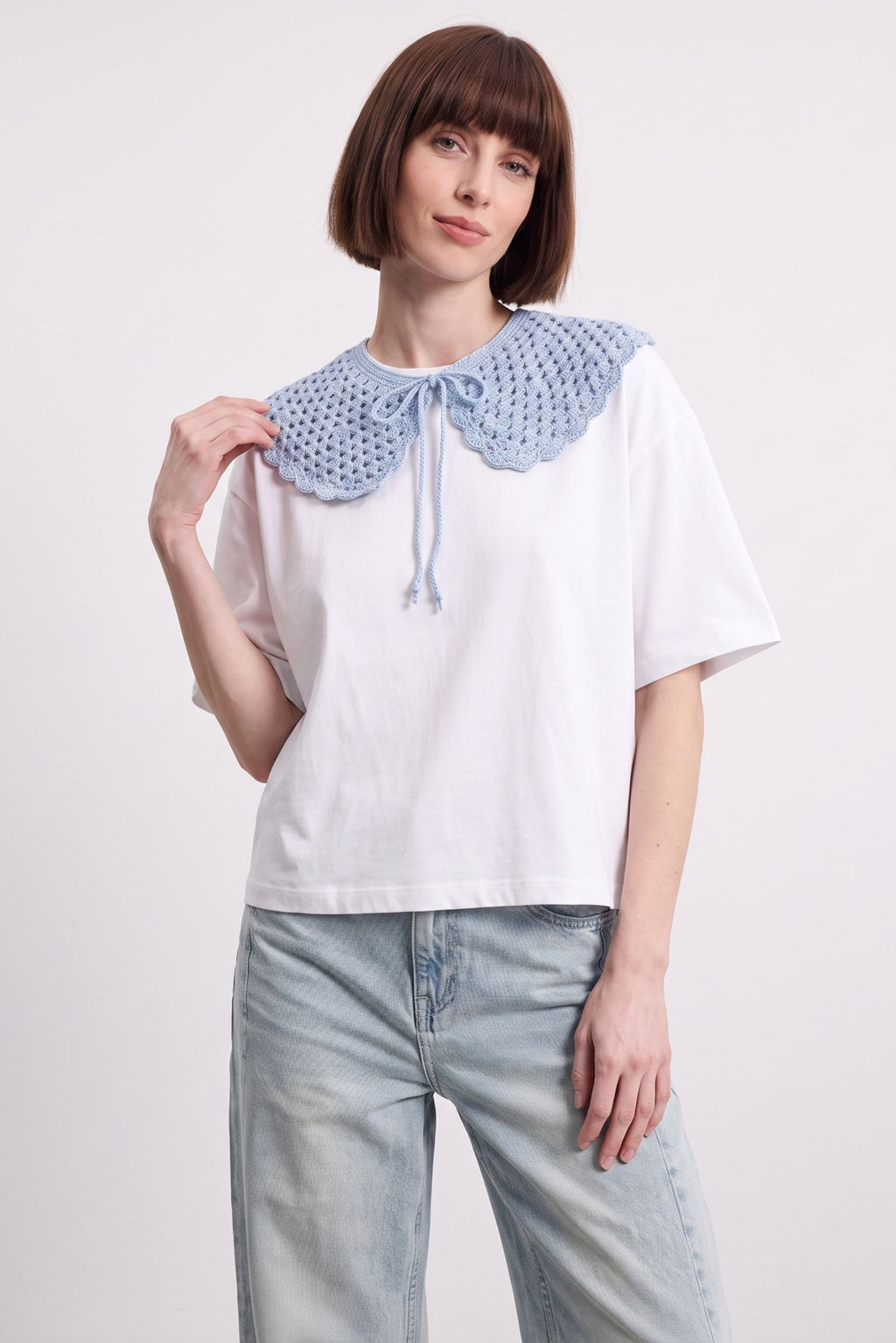 Dusty Blue Crochet Collar 🎀