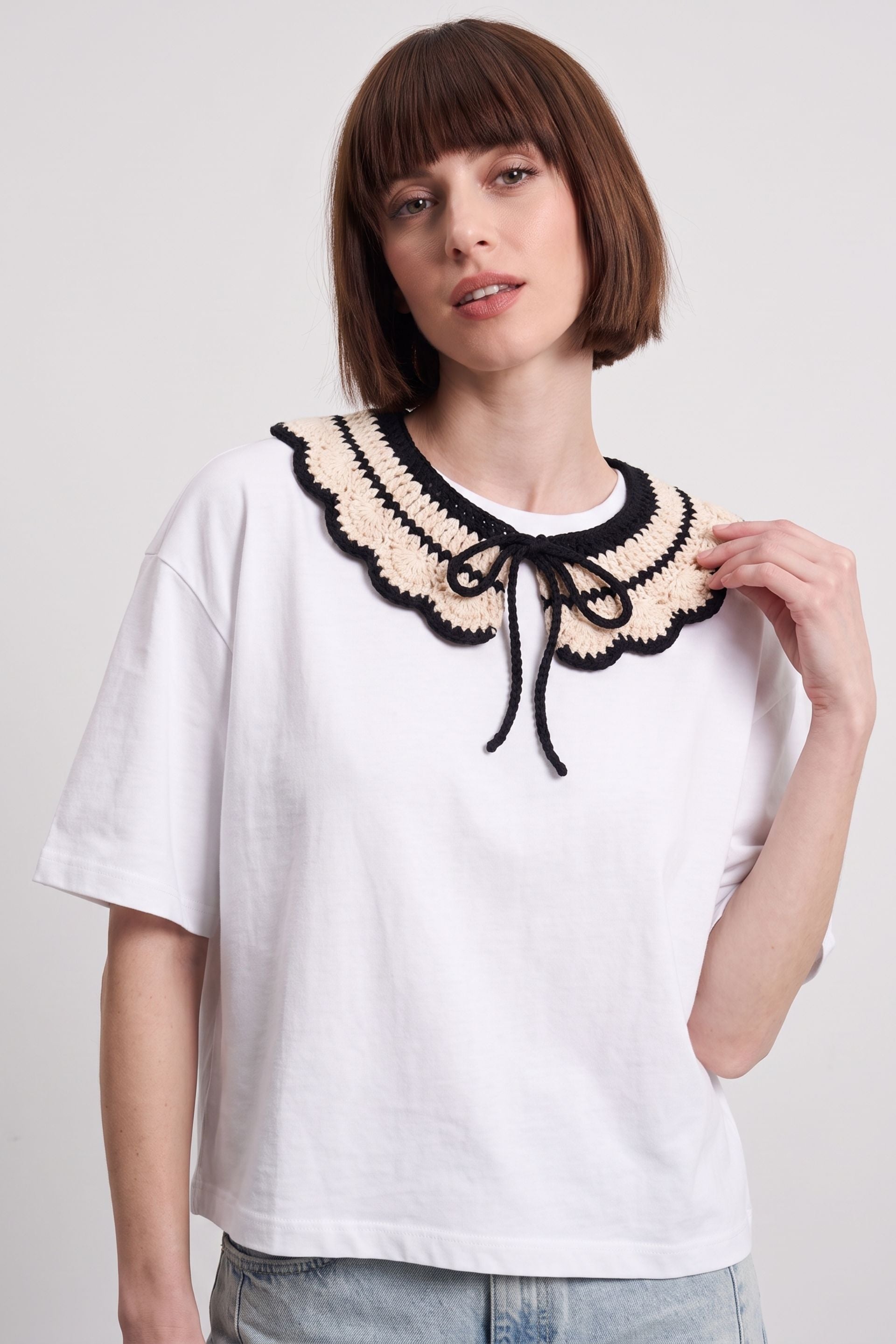 Cream & Black Striped Collar 🖤