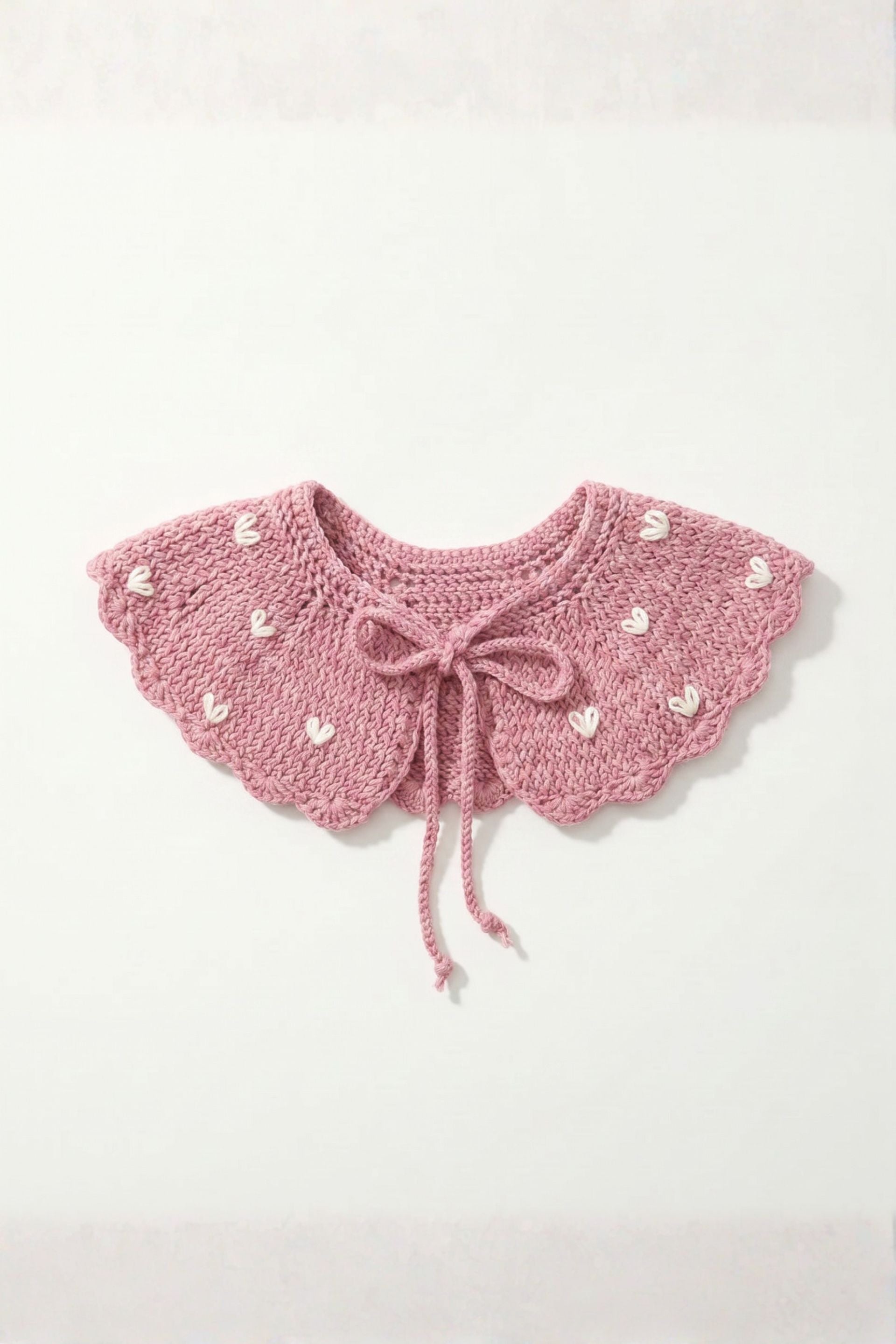 Dusty Pink Heart Collar 🎀🤍