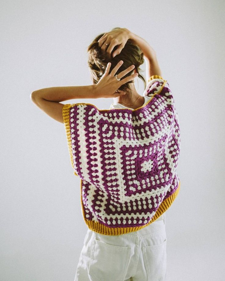 Granny Square Crochet Crop Top