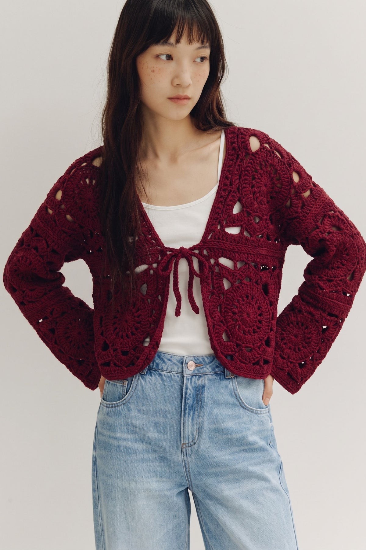 The Merlot Crochet Cardigan