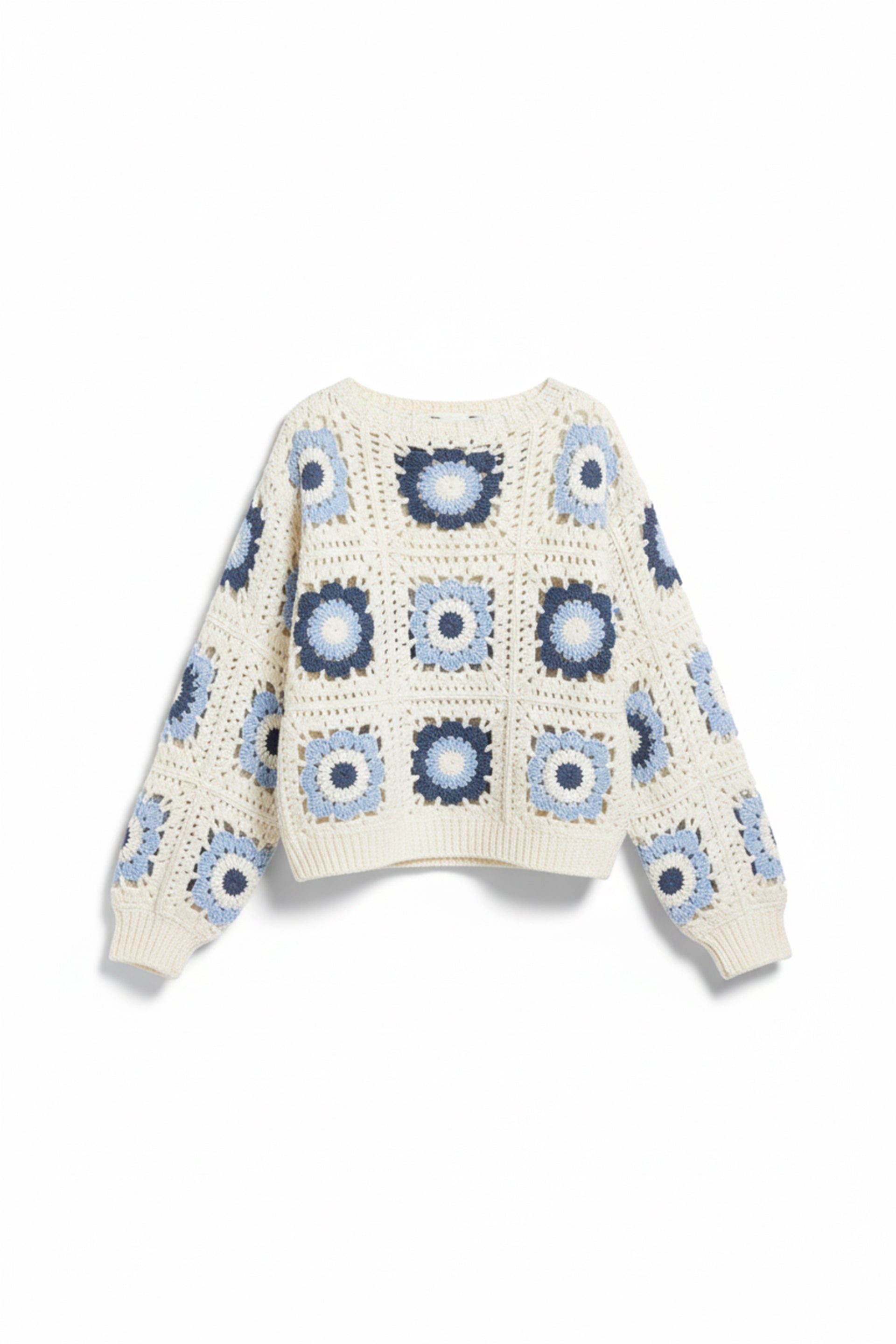Blue Flower Crochet Cardigan