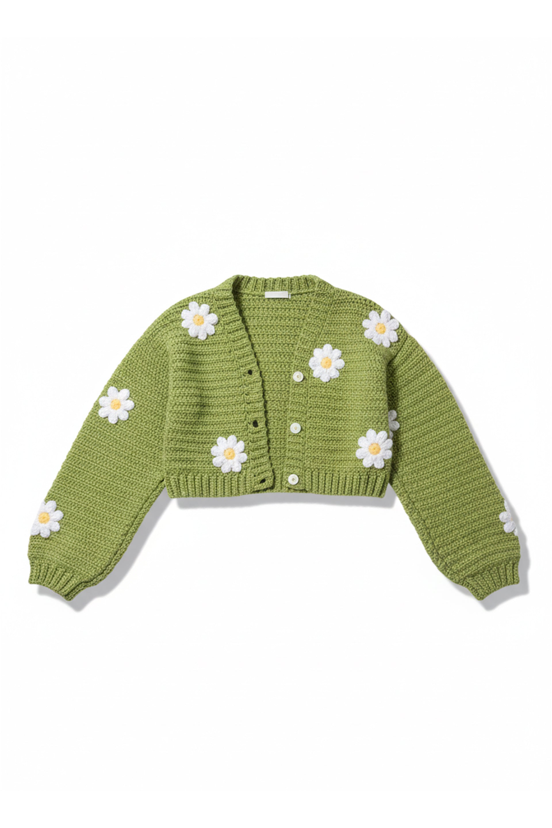 Daisy Green Crochet Cardigan