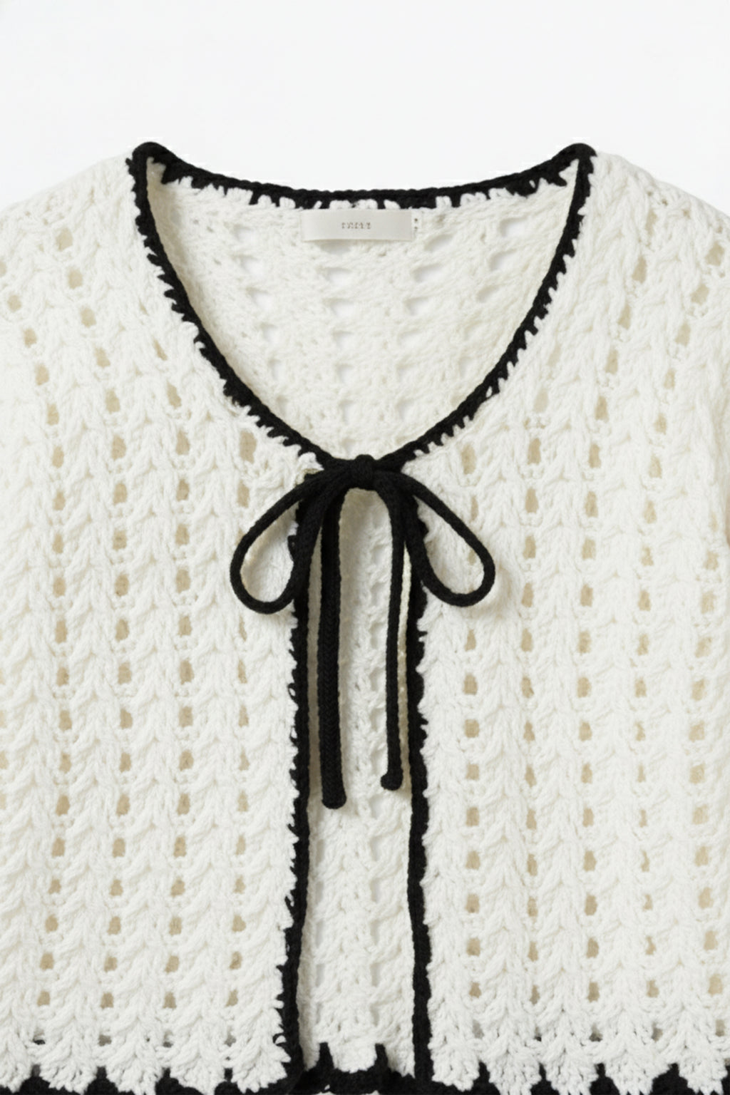 Ivory Noir Crochet Cardigan
