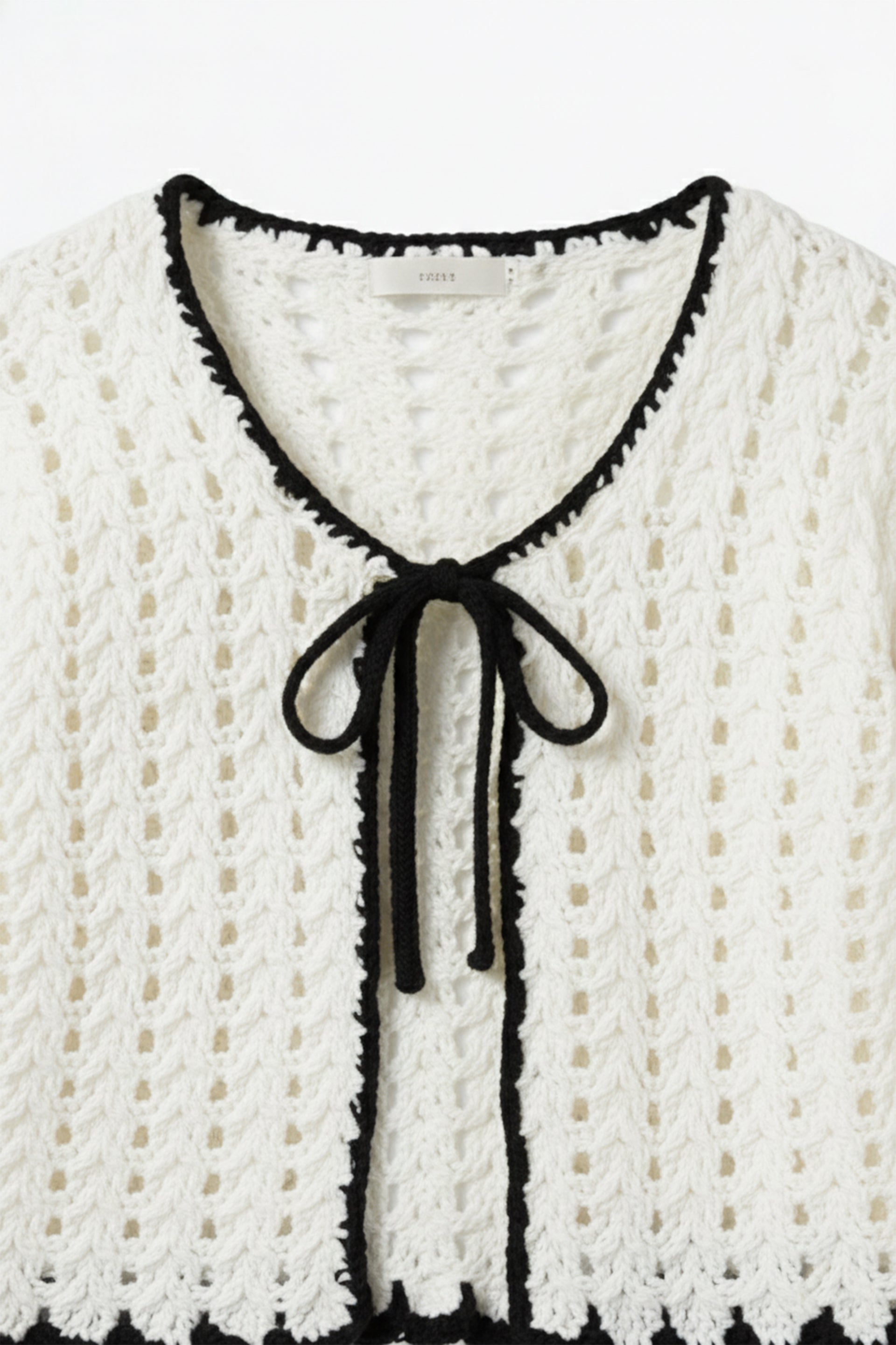 Ivory Noir Crochet Cardigan