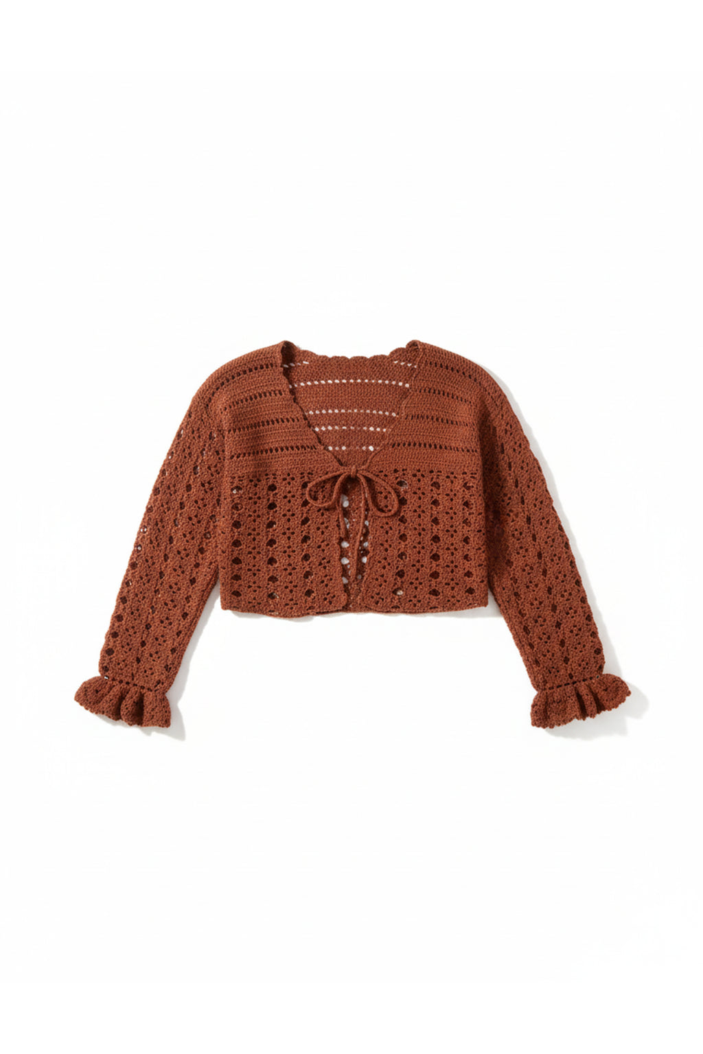 Handmade Crochet Tie-Front Cardigan
