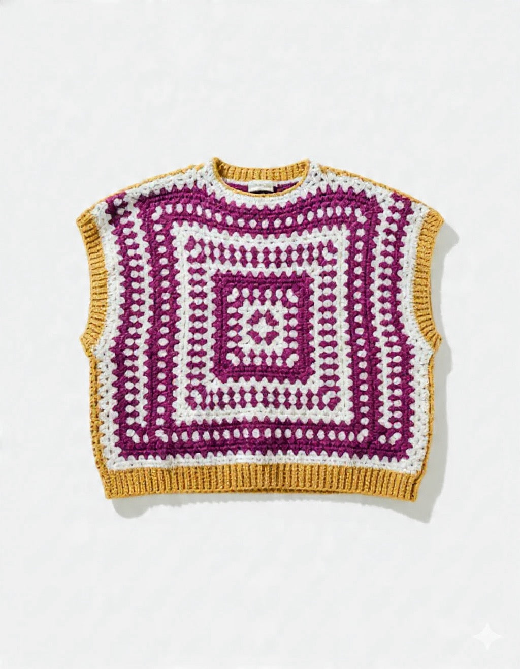 Granny Square Crochet Crop Top