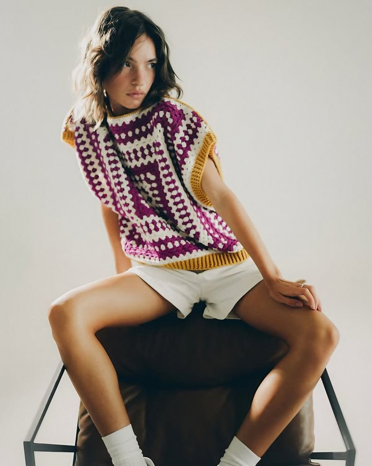 Granny Square Crochet Crop Top