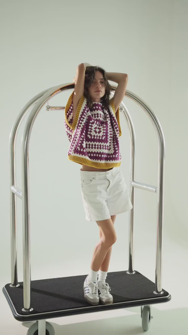 Granny Square Crochet Crop Top